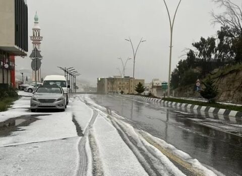 Səudiyyə Ərəbistanına qar yağdı – VİDEO