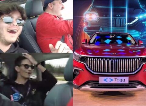 Türkiyədə nazir “Togg”da gənclərə həyəcanlı anlar yaşatdı – VİDEO