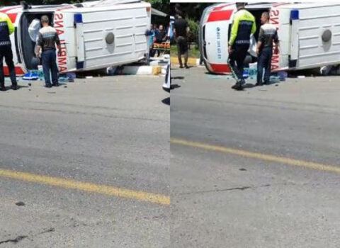 Azərbaycanda çağırışa gedən ambulans aşdı – VİDEO