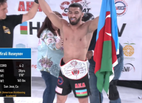 Azərbaycanlı MMA döyüşçüsü ABŞ-da rəqibini 53 saniyəyə nokauta saldı –VİDEO