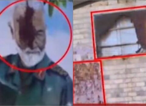 Şirazda Qasım Süleymaninin banneri qan rənginə boyandı – VİDEO