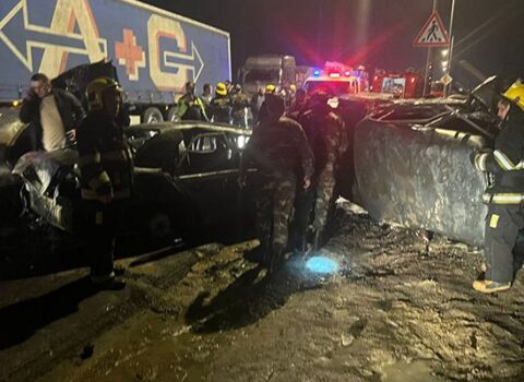 Bakıda sürücünün yanaraq öldüyü qəzanın VİDEOSU