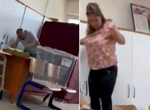 Məktəbdə siçana görə səsvermə dayandırıldı – Video