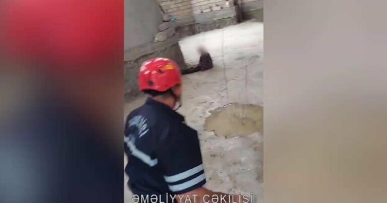 Mingəçevirdə zirzəmiyə düşən qadın xilas edildi – VİDEO Mingəçevirdə zirzəmiyə düşən qadın xilas edildi – VİDEO