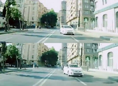 Əks yolda sürətlə hərəkət edən “Prius” təhlükə törətdi – VİDEO