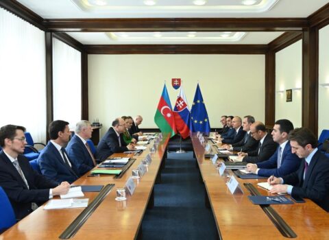 Ceyhun Bayramov slovakiyalı həmkarı ilə görüşdü