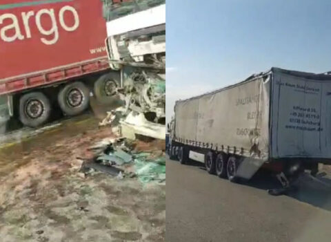 Bakı-Qazax yolunda TIR-lar toqquşdu – VİDEO