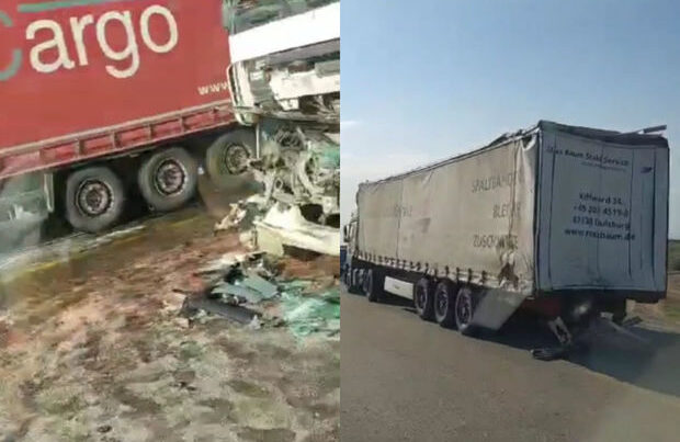 Bakı-Qazax yolunda TIR-lar toqquşdu – VİDEO Bakı-Qazax yolunda TIR-lar toqquşdu – VİDEO