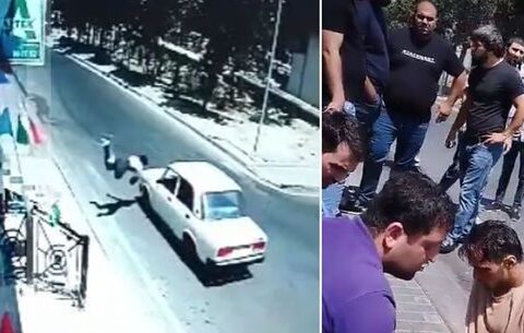 Bakıda yolu qaçaraq keçən gənci avtomobil vurdu – ANBAAN VİDEO