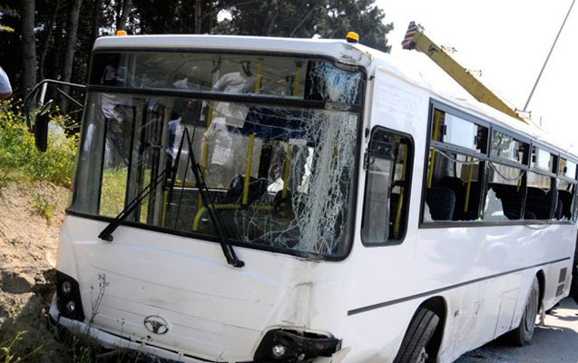 Bakıda marşrut avtobusları toqquşdu – 4 yaralı Bakıda marşrut avtobusları toqquşdu – 4 yaralı