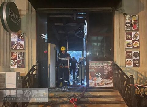 Bakıda restoranda güclü yanğın baş verib – FOTO