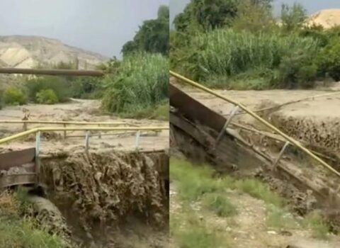 Göyçayda güclü sel körpünü apardı – VİDEO