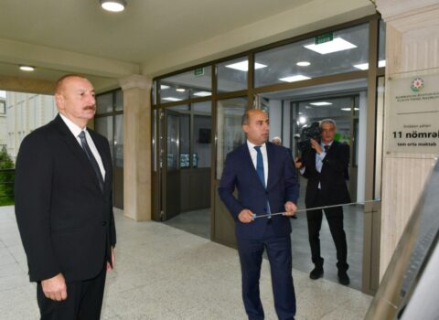 Prezident Xırdalanda məktəb açılışında – FOTOLAR – YENİLƏNİB