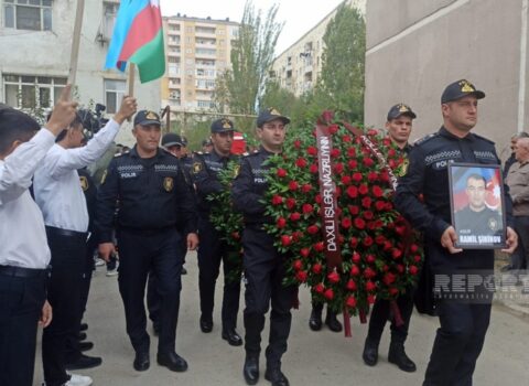 Ermənilərin mina terrorunda həlak olan polis serjantı xiyabanında dəfn edildi – YENİLƏNİB