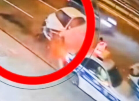 Bakıda yol polisi ölümdən döndü – Video