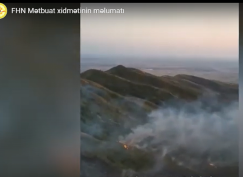 Ağsuda dağlıq ərazidə yanğının söndürülməsi istiqamətində tədbirlər davam edir – VİDEO