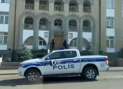 Xankəndidə həmin binada Azərbaycan polisi xidmət aparır – VİDEO