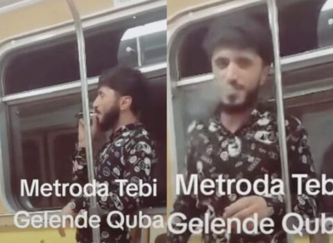 Metroda siqaret çəkən şəxs saxlanıldı