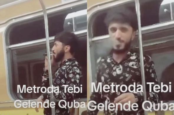 Metroda siqaret çəkən şəxs saxlanıldı Metroda siqaret çəkən şəxs saxlanıldı