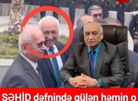İş adamı şəhidin dəfnində qəhqəhə çəkdi – Qınağa tuş gəldi – VİDEO