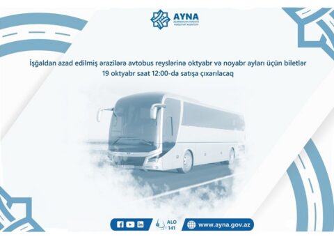 Qarabağa avtobus reyslərinə oktyabr-noyabr ayları üçün biletlər satışa çıxarılır