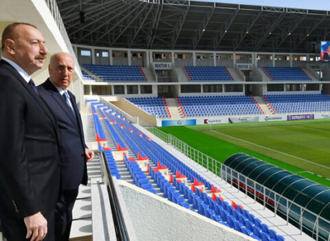 Prezident Sumqayıt şəhər stadionunda – FOTO