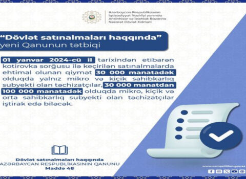 Satınalmalarda məhdudiyyətlər olacaq – Dövlət xidməti