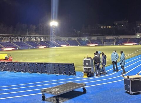 Xankəndi stadionu işıqlandırıldı – oyuna tam hazırdır – FOTO