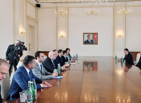 İlham Əliyev Gürcüstan parlamenti sədrini qəbul etdi