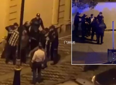 Bakıda şadlıq sarayı önündə kütləvi DAVA – VİDEO