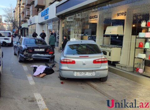 Bakıda taksi sürücüsü 2 avtomobili əzdi, sükan arxasında keçindi