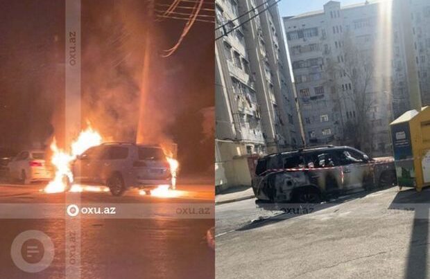Azərbaycanda vəzifəli şəxsin maşını yandı Azərbaycanda vəzifəli şəxsin maşını yandı