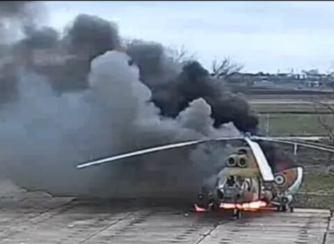 Separatçıların Mi-8 helikopteri belə məhv edildi – VİDEO