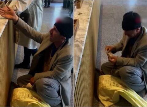 Dilənçinin yığdığı pulların miqdarı şoka saldı – VİDEO