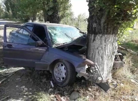 Oğuzda maşın ağaca ÇIRPILDI