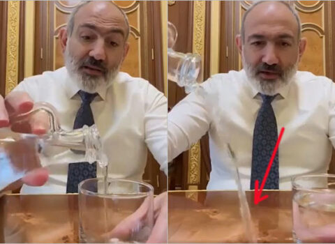 Paşinyan bir stəkan suyla ermənilərə ağıl öyrətdi – VİDEO