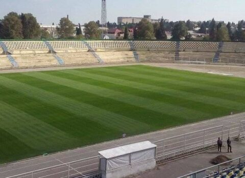 İlham Əliyev Gəncə şəhər stadionunun təməlini qoyub