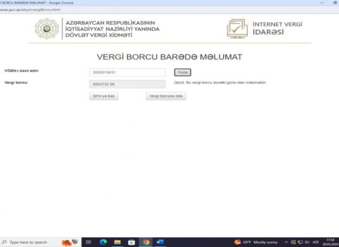 İqtisadiyyat Nazirliyinə məxsus qurumun 6,7 mln. manat vergi borcu var