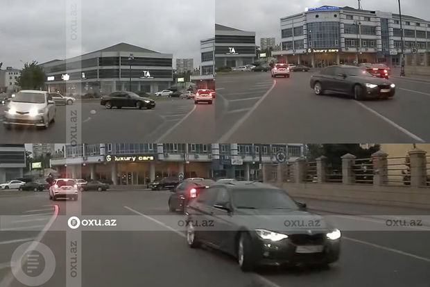 Bakıda BMW sürücüsündən təhlükəli manevr: Araşdırmalara başlanıldı – ANBAAN VİDEO