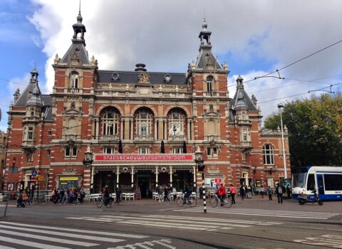 Ukraynalılar Amsterdam Teatrının önündə aksiya keçirdilər