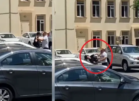 Şagirdi döyən mühafizəçi işdən çıxarıldı – Məktəbin direktoru DANIŞDI + VİDEO