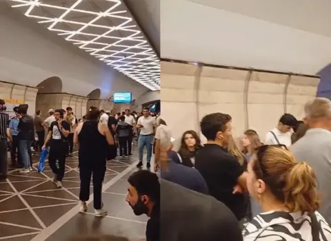 Bakı metrosunda qatar relslərə yıxılan vətəndaşın üstündən keçdi – VİDEO