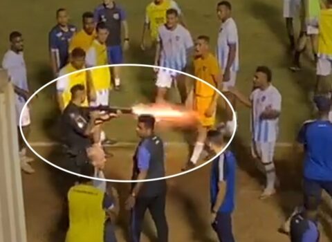 Braziliyada polis futbolçuya atəş açdı – VİDEO