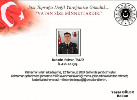 Türkiyə şəhid verdi