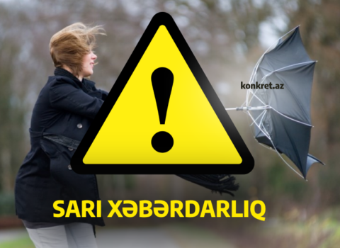 Hava şəraiti ilə bağlı sarı xəbərdarlıq edildi