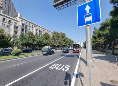 Tbilisi prospektində xüsusi hərəkət zolağı təşkil edilir – FOTO