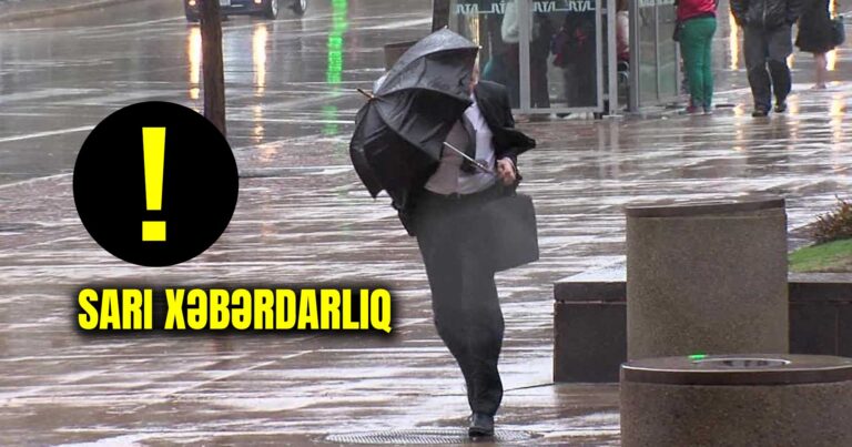 Küləkli hava ilə bağlı sarı xəbərdarlıq verildi Küləkli hava ilə bağlı sarı xəbərdarlıq verildi