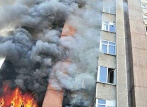 Ceyranbatanda yaşayış binasında yanğın oldu