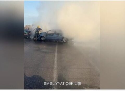 Bakıda yanan avtomobillər belə söndürüldü – VİDEO