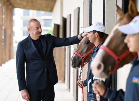 Prezident Qarabağ atlarına baxdı – FOTO